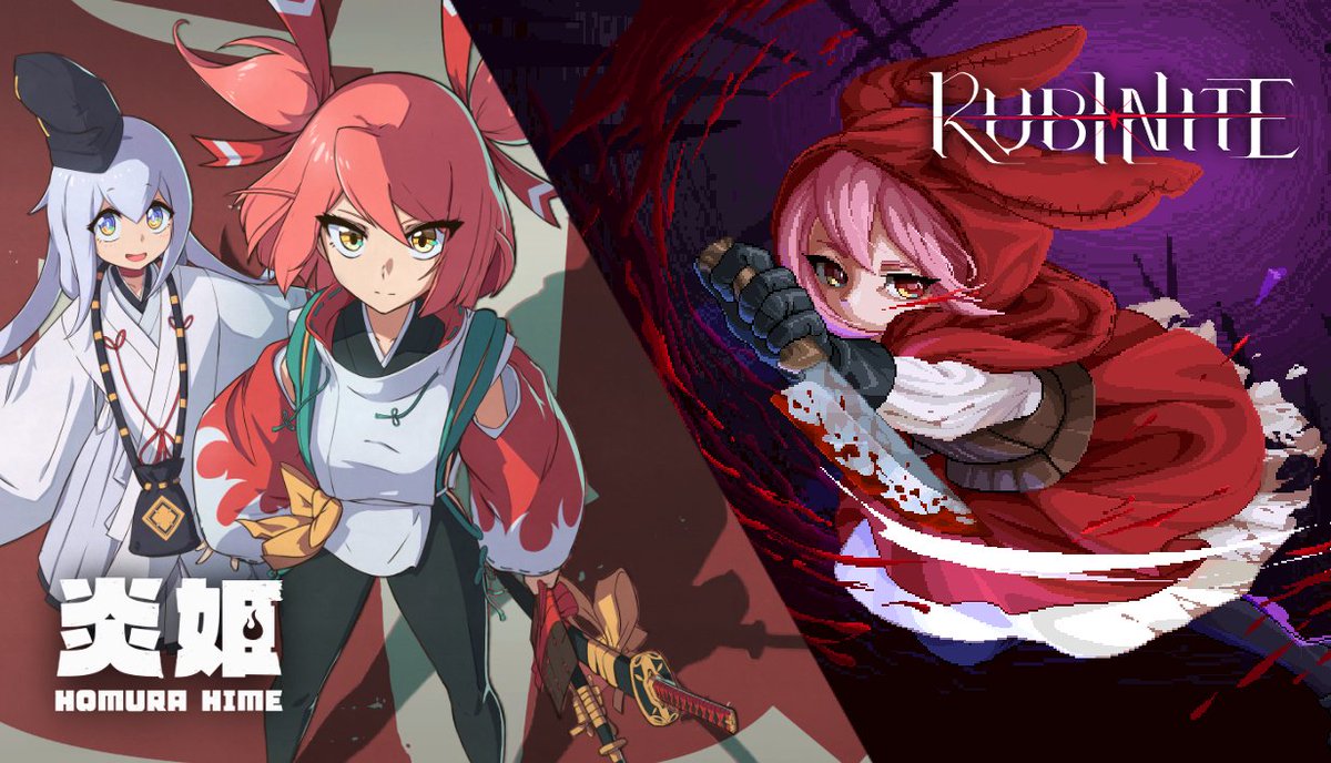 CD_HomuraHime's tweet photo. Congrats on the Rubinite launch!🎉
The [Rubinite x Homura Hime] bundle is here!💖

Get 2 fast-paced action games! Revenge-seeking Ruby &amp; demon-slaying Homura Hime—different destinies, yet the same conviction in their blades!

#HomuraHime #CrimsonDusk #Rubinite #CupDogGames https://t.co/R8Q87kiyRT