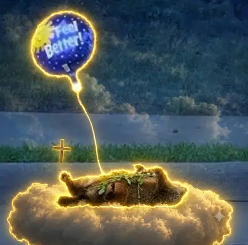 REQUISDEV's tweet photo. This animal bonded and went over 50k with the wrong image and wrong name, AND wrong saying????

Fred the Groundhog is going mega viral on tiktok AGAIN 

This groundhog had passed away in the middle of the road and a by passer put a blloon on it which caused a huge outrage

Over 5m views in just a day

https://t.co/Il9enss1r0

Fly High Fred