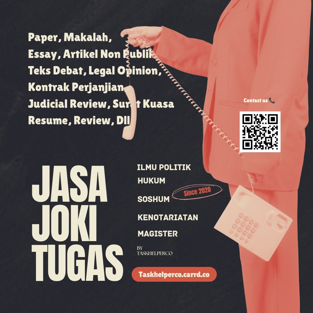 tvber0ses's tweet photo. Siang sadayana, kami open untuk joki jawab soal s2 hukum, artikel, paper, tugas magister kenotariatan,essay, legal opinion, makalah, berkas pengadilan, dll. Semuanya fiktif tp sesuai dengan aturan yaa. Bisa chat wa sini 🙂‍↕️ 
https://t.co/KLYRR2KqgT
#zonauang #jokitugas https://t.co/iNeg4RLE39
