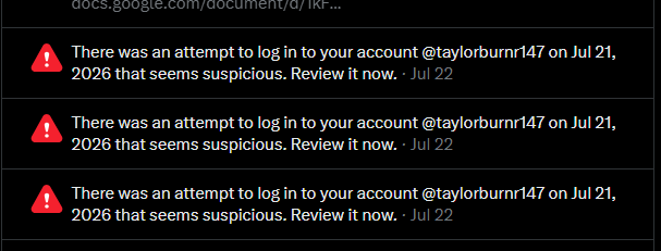 taylorburnr147's tweet photo. who the hell trying to hack taylor burner 😭😭😭 https://t.co/W5wi6v7RLy