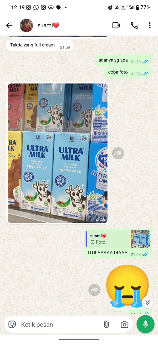 rosevelline's tweet photo. @secretzzdx ikutan 😭🙏 pdhl sblm pergi, uda nanya foto susu ultramilk full cream kaya gmn hmmmm https://t.co/ZCIB9fY237
