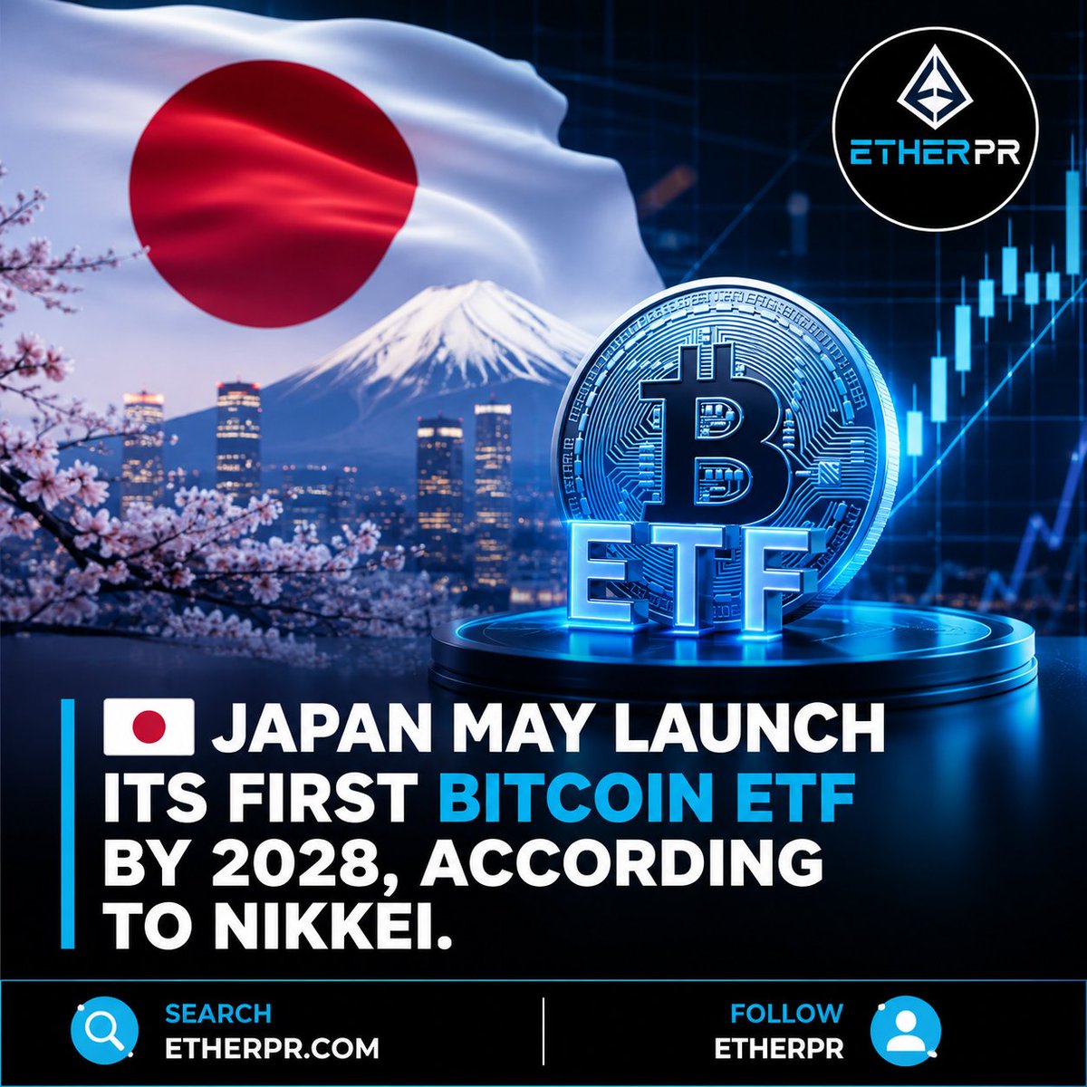 etherpr1's tweet photo. 🇯🇵 Japan could launch its first Bitcoin ETF by 2028, according to reports. The move may boost institutional adoption and strengthen Japan's role in the global digital asset market.
#BitcoinETF #CryptoNews https://t.co/bKo7lSvaiA