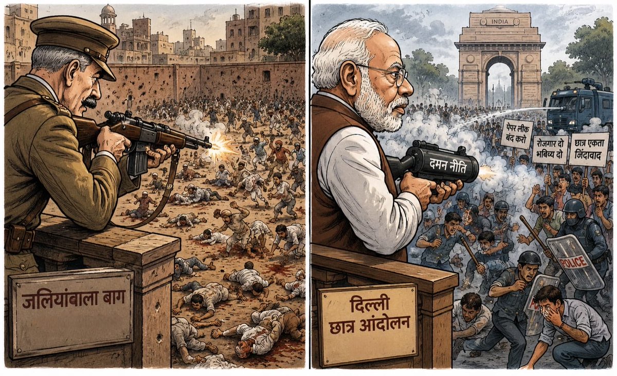 jitupatwari's tweet photo. 20वीं सदी - जनरल डायर   
21 वीं सदी - जनरल कायर

#संसद_मार्च https://t.co/U183O7NWz1