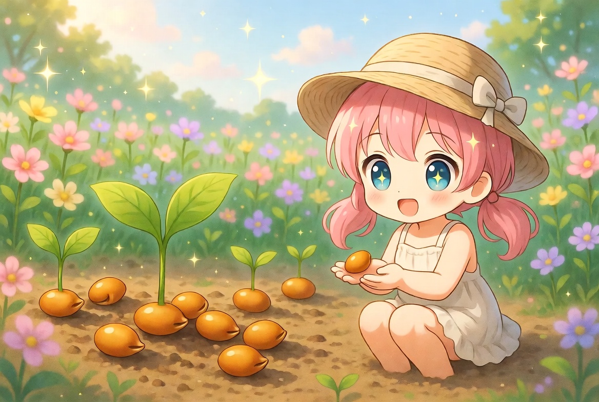 nsoix's tweet photo. 小さな種の未来便り🌱

ころころ種が眠ってる🌾
明日の畑を夢見るよ✨

ぐんぐん芽を出す力😊
命の物語が始まる🌿

ひと粒にも希望がある💫
未来へつなぐ宝物🌈

#種まき #植物のふしぎ #ふるさとの味 https://t.co/i5ZF8zXFH8