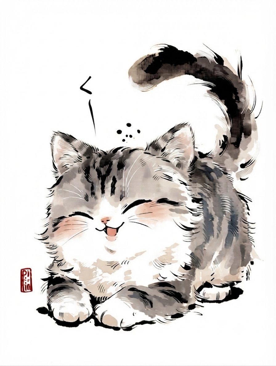 0v1234's tweet photo. 彩墨猫 https://t.co/iyN3eaKcdf