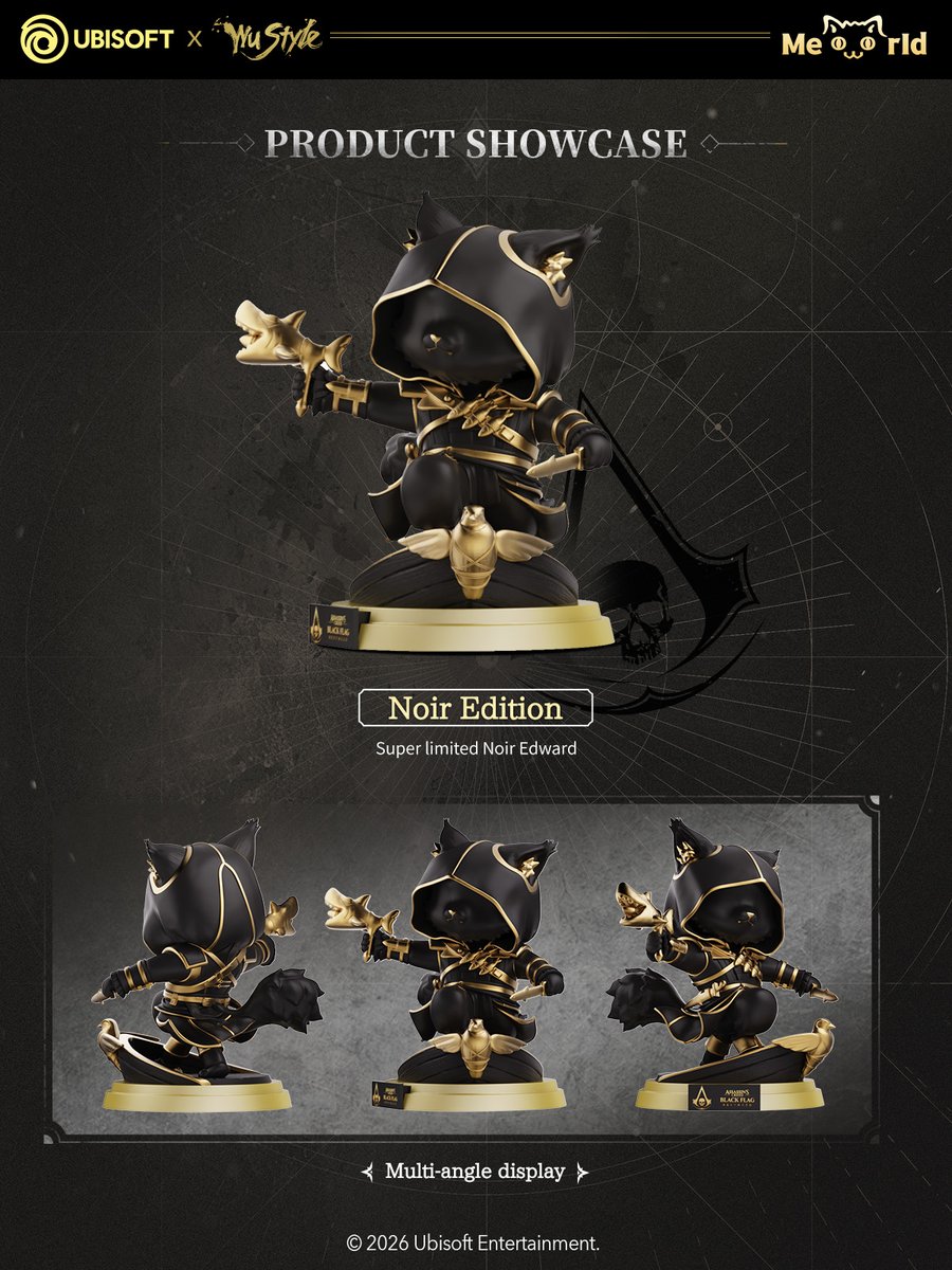 wustyleofficial's tweet photo. 🏴‍☠️MeoWorldAssassin'sCreed Edward Cat Figurine 【Noir Edition】coming soon!
Darkness meets gilded glory.
#AssassinsCreed #Ubisoft #MeoWorld #Wustyle https://t.co/MDC4XdckyV