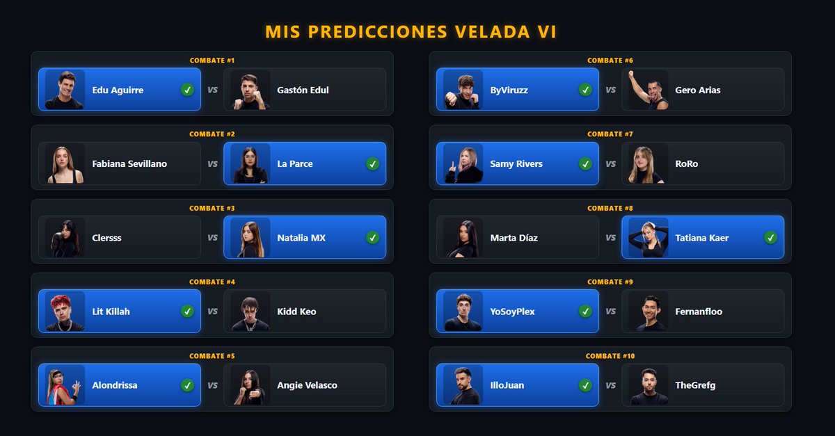 staryuukiii's tweet photo. Estas son mis predicciones para La Velada VI https://t.co/70rJmoJvE5
