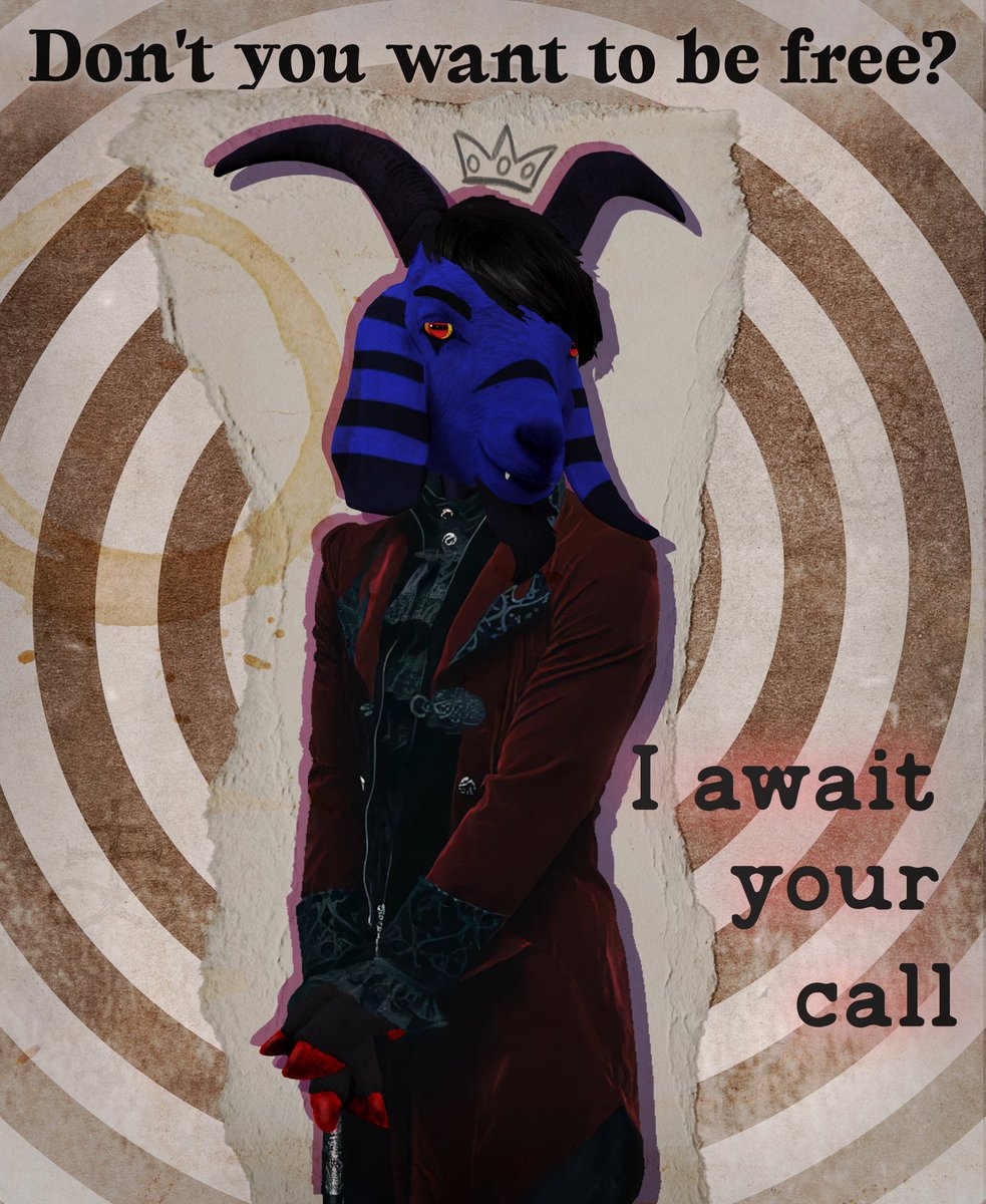 Disvect's tweet photo. Got bored and tried out photobashing something #furryart #goat https://t.co/6ZZMDPj0m4