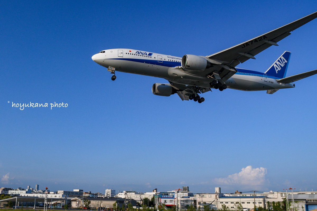 honaumakasunao's tweet photo. 🔵全日空 Boeing 777-200 (JA742A) 🔵
⁡
青空を切り裂く巨体✈️💙
ANA Boeing 777
迫力のアプローチを真下から📸✨
⁡ 
 #flyana #ana #aviationphotography  #全日空 #豊中つばさ公園 https://t.co/3ByUrDvMZn