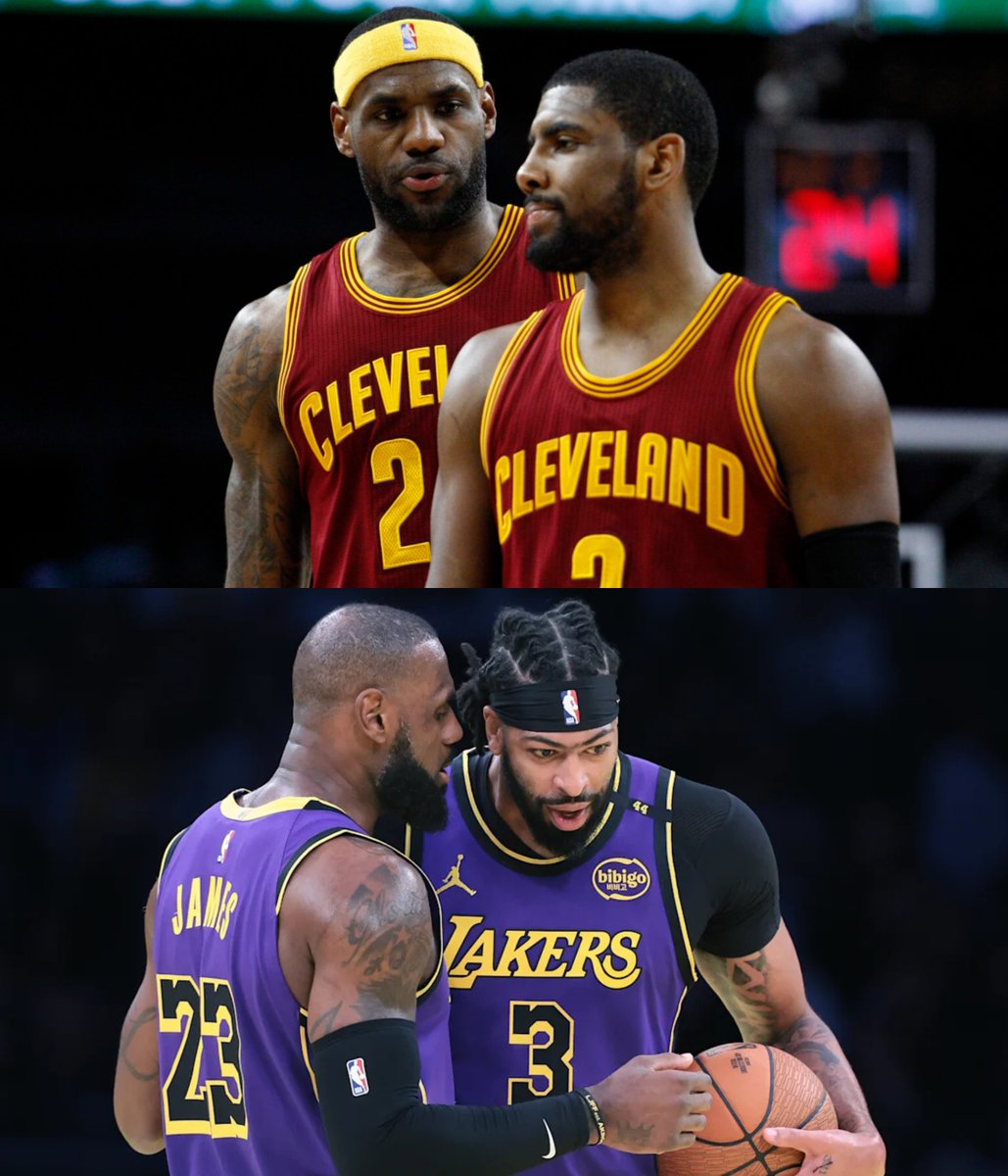 50NuancesDeNBA's tweet photo. LEBRON TEMPORISE...CAR IL SOUHAITERAIT NE PAS ARRIVER TOUT SEUL DANS SA NOUVELLE ÉQUIPE ?! 👀

La théorie la plus répandue dans la ligue actuellement est que LeBron retarde volontairement sa décision afin de voir si l'un de ses prétendants parvient à recruter Kyrie Irving ou Anthony Davis !!

Plusieurs sources indiquent même que si une franchise réussissait à mettre la main sur l'un de ses anciens mates, elle pourrait avoir l'argument qui ferait pencher la balance !

Seuls les Warriors auraient tenté le coup AD, mais la volonté de Washington de s’en séparer reste très incertaine (Davis deviendra d'ailleurs éligible à une extension max de 275M$ sur 4 ans à compter du 6 août, que son camp devrait réclamer, et qui pourrait servir de levier dans toute cette histoire).
Jimmy Butler serait également dans l’équation, ce qui placerait encore davantage l’état physique et la fragilité des uns et des autres au cœur des réflexions, lui qui revient d’une grave blessure au genou.

Plusieurs personnes dans la ligue pensent également que Bron serait plus enclin à revenir à Cleveland si les Cavs se séparaient d'Harden...et faisaient revenir Kyrie !
Bémol ici aussi, les Mavs ne semblent pas prêts à lâcher Kyrie, séduits par son association avec Cooper, et les Cavs seraient plutôt satisfaits de l'ami James...surtout que ce dernier, à l'inverse de Kyrie, autour duquel subsistent des doutes sur le plan physique après sa grave blessure, offre de solides garanties de disponibilité.

via @KevinOConnor 🗞️