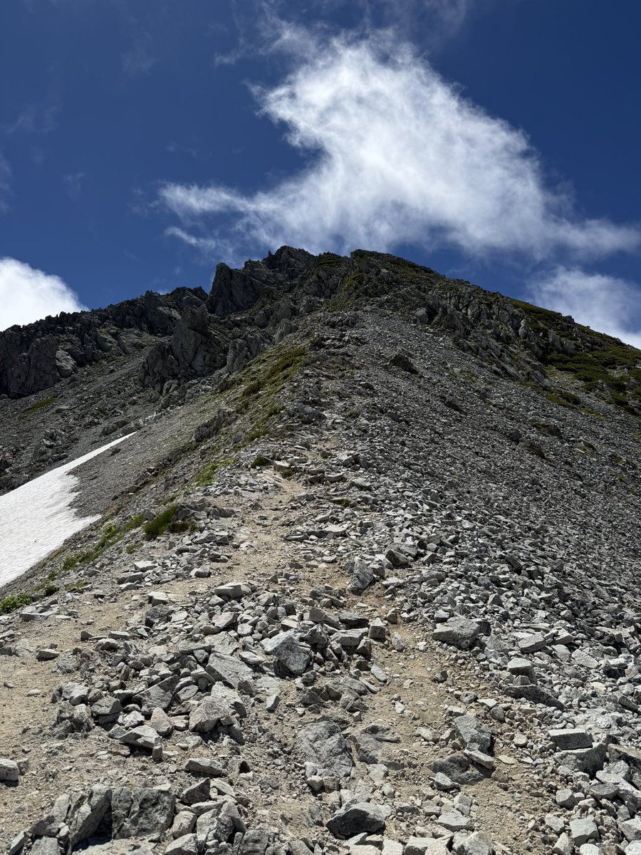 今標高2800mくらいで、真砂岳から立山(富士ノ折立)へ向かう尾根上なん