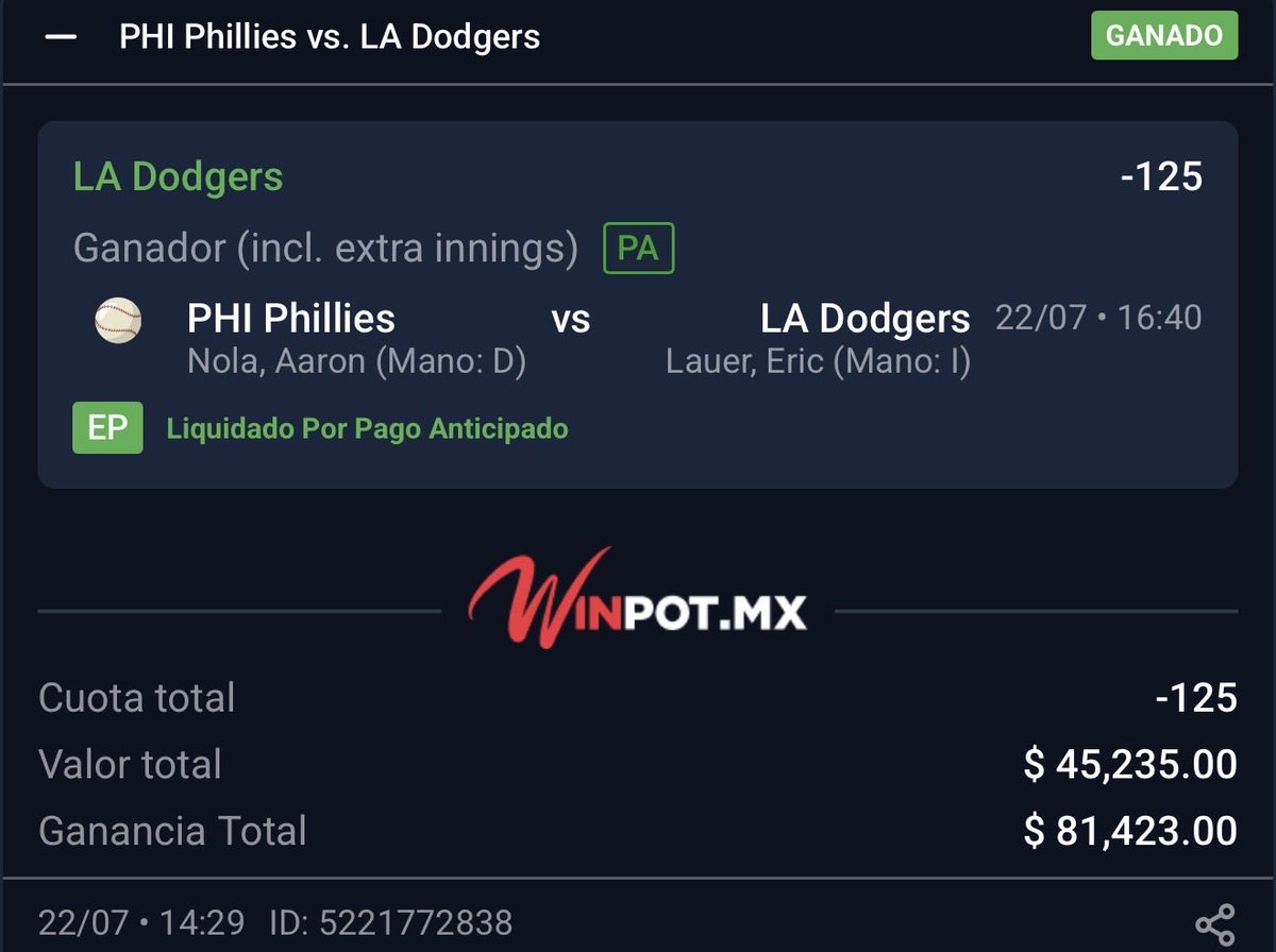 Vikingonegroa's tweet photo. LO HICIMOS VIKINGOS!! GANAMOS OTRO RETO ESCALERA de 10,000 a 81,000 PESOS✅✅✅✅✅✅✅✅✅✅

PASO 1: Red Star Over 2.5✅
PASO 2: Cruz Azul/Over1.5/Over 0.5 2da✅
PASO 3: Under 11.5 Carreras/Under 5.5✅
PASO 4: Dodgers ML✅

VAMOOOOOOOOOOS🔥🔥🔥🔥

SE LOS COMPARTÍ POR AQUÍ A TODOS ASÍ QUE QUIEERO Q SE REPORTEEEN TODOS LOS Q GANARON CONMIGO!?❤️🫵🏿