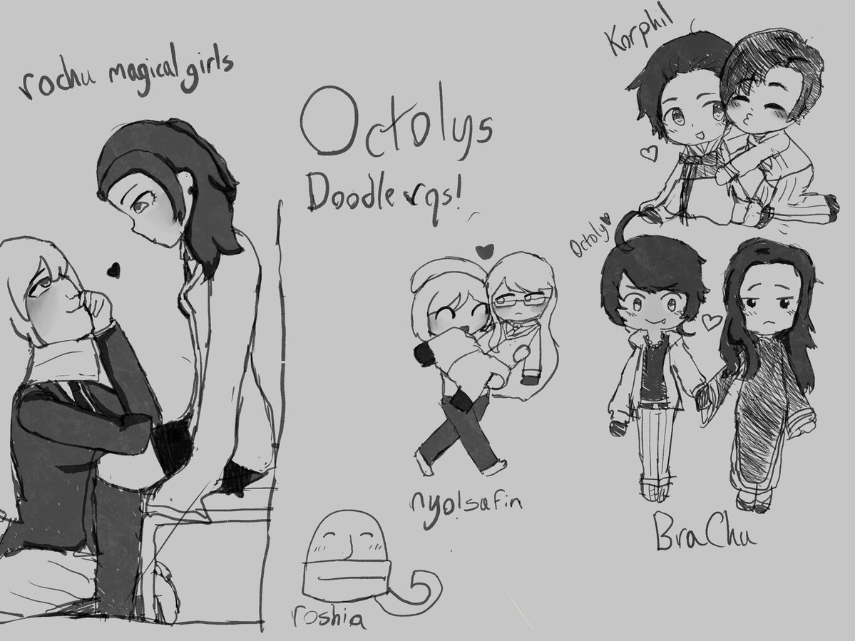 octoly7's tweet photo. FINALLY DONE!! Finally felt like finishing it! For @NikBraginsky @r0chu_yur1 @cyb3r_ang3ll and @Petthist 😍 #aph #rochu #korphil #brachu #sufin #hetalia https://t.co/t4LBDfGxOw