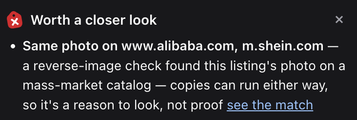 Shpigford's tweet photo. found another person selling alibaba jewelry. $3 on alibaba. selling on etsy for $23.

the etsy listing popped up 6 months after the alibaba listing. 😬

still lots of details to get it working consistently, but this is...brutal. https://t.co/hdxdhwGy7D