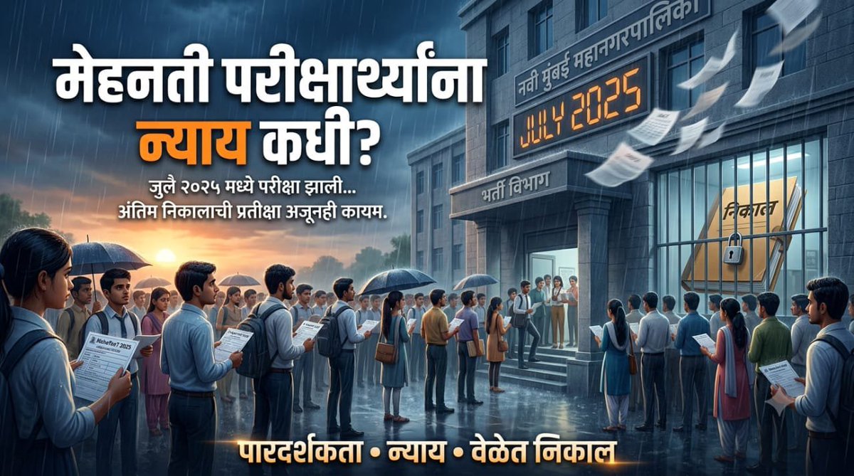 VipulNimkar's tweet photo. @mnsreport9 साहेब ह्या 68,000 विद्यार्थ्यांना पण न्याय मिळवून द्या.🚩❤️
@NMMConline @Dev_Fadnavis @mieknathshinde @BJP4India https://t.co/DgfeilG8Bk
