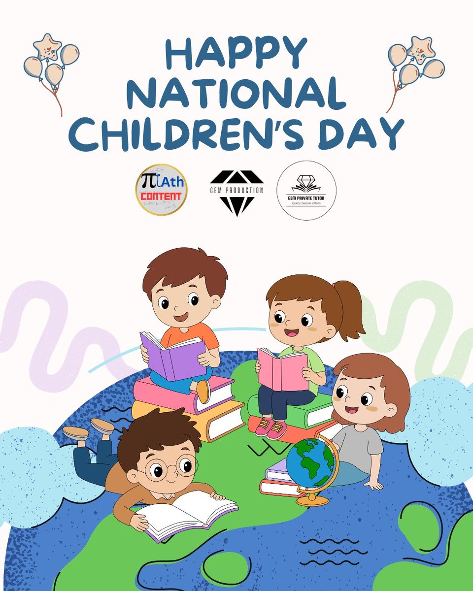 mathcontent's tweet photo. Happy National Children's Day

#mathcontent #happychildrensday #gemproduction #gemprivatetutor https://t.co/10USQTtugU