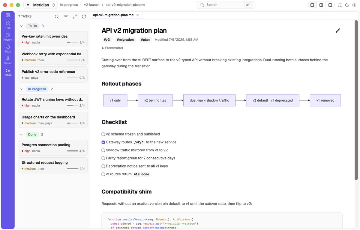 anbturki's tweet photo. DocsReader 0.10.0 is out 📄

Your AI agents write docs, memory, and tasks over MCP. You read them in a clean, native app.

New:
• Full-text search inside every document
• Tasks as a full-window board or list
• One toolbar, a lens rail, 4 new accents

https://t.co/4YmtCSeVa1 https://t.co/MMTQcpci1w