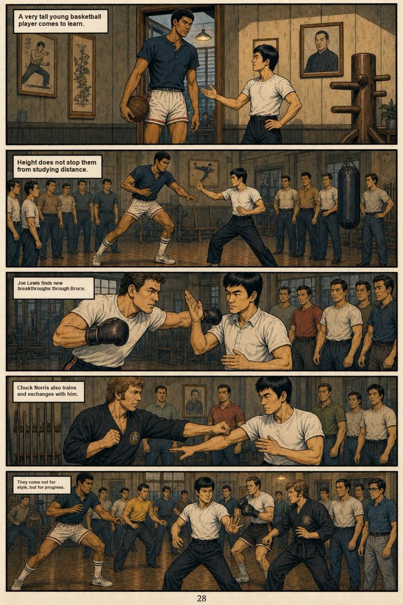 Kingsonglee's tweet photo. By 1968, Bruce Lee was moving beyond martial arts schools and toward cinema. He trained Hollywood stars, worked on movies and studied photography, editing, and lighting.He closed his three schools to focus on training and filmmaking.
#BruceLee #MartialArts #KungFu https://t.co/dkRp4YVsIl