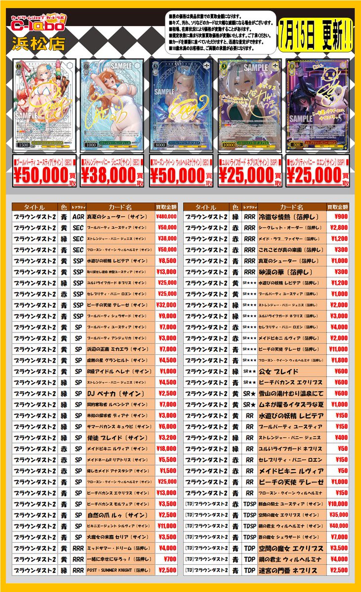 ヴァイスシュヴァルツ 買取情報】 ”ブラウンダスト2” こちらのカード