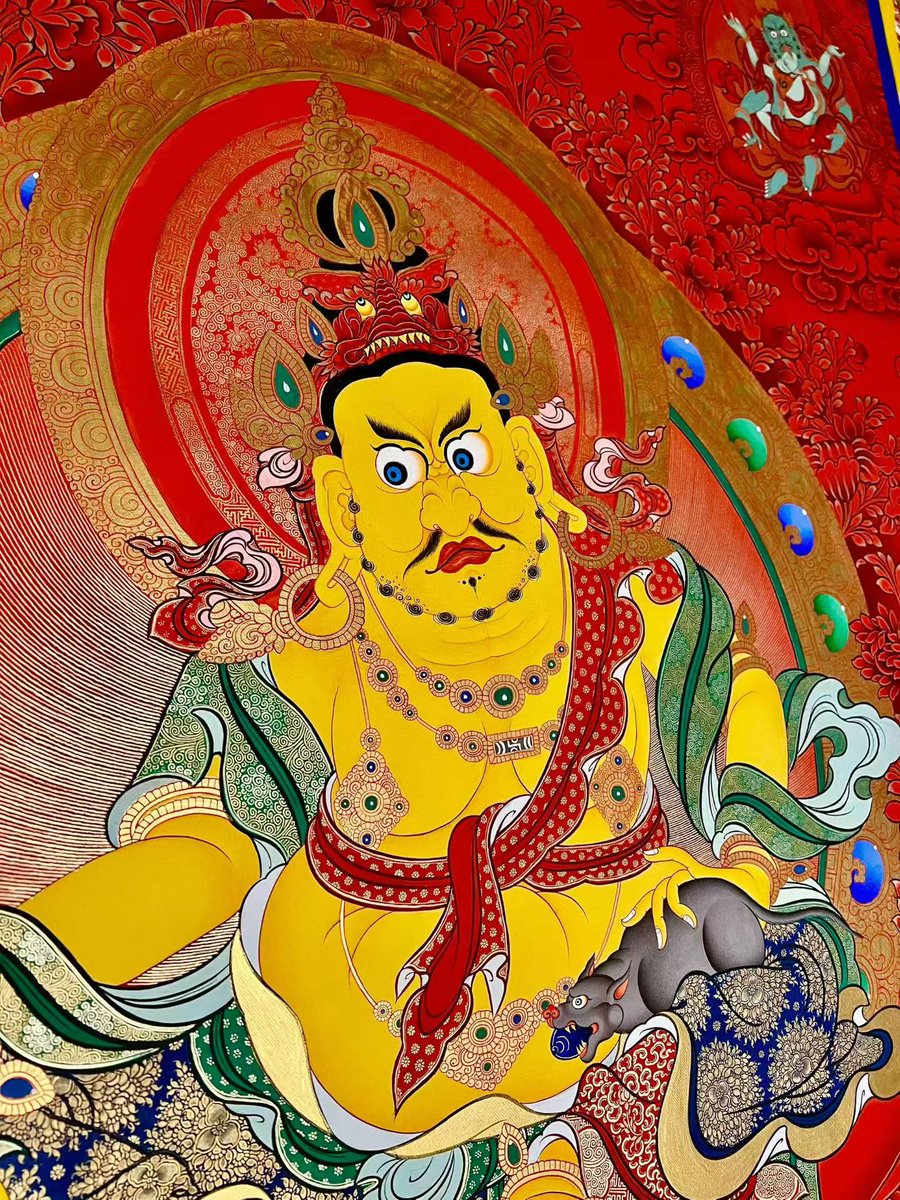 mobai186501's tweet photo. #唐卡 #藏传艺术 #TibetanArt #EasternAesthetics #tangka 
Red Background Thangka of Yellow Jambhala.
Enrich wealth reserves, ease capital turnover pressure, retain savings, attract auspicious connections and dispel scarcity anxiety. https://t.co/5F7XHnGFPx