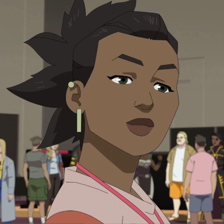 vulvarinepool's tweet photo. It bugs me that instead of just making ambers hair curly they gave it this uncanny fluffy straight pattern. BUT i really love the way it’s styled I just can’t help it. It’s like a blooming flower like a tiger lily. She has an impossible anime hairstyle and its so fucking charming https://t.co/eZO0FAJtV5