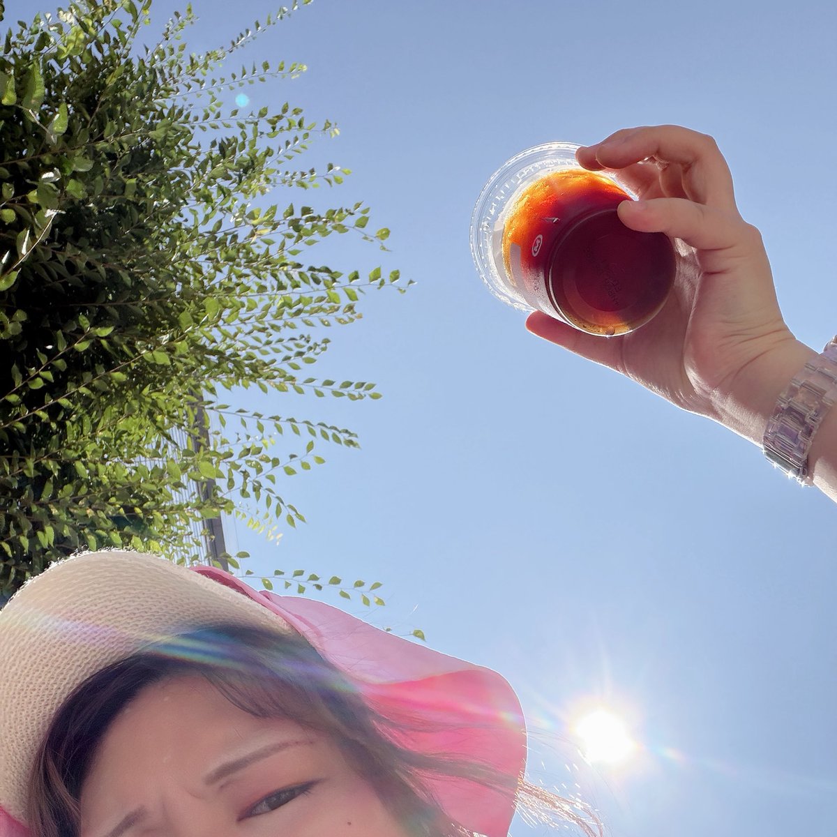 kamue2020's tweet photo. 2026/07/23のー？
 ╲ ╲おつかみゅりん🐢🌏️🩵╱╱

太陽と青空、アイスコーヒーに反して
あっづの顔した、Ka-muew

#コロム アーティスト
#かみゅー https://t.co/qMyDHlhD4C