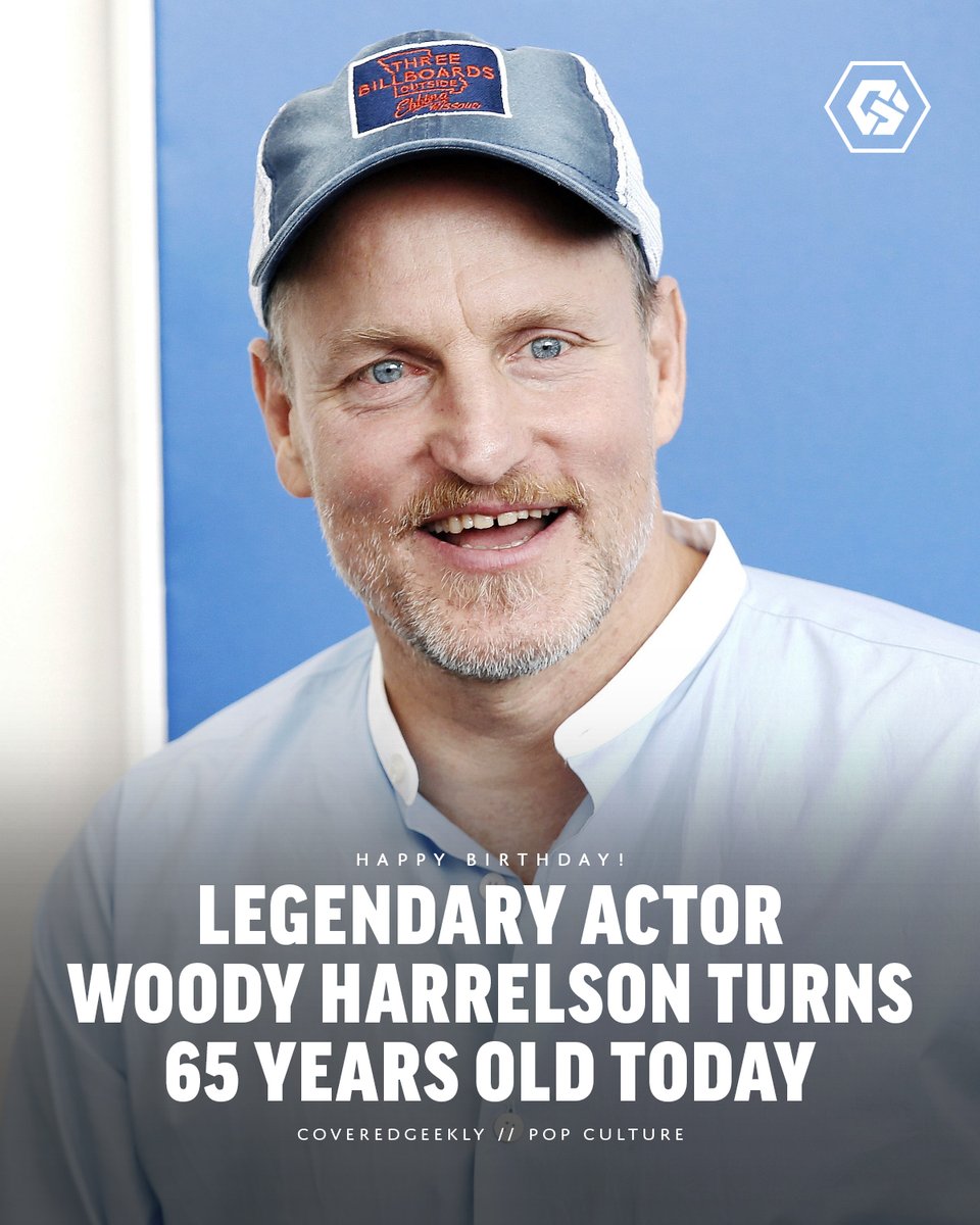 CoveredGeekly's tweet photo. Woody Harrelson turns 65 today 🥳 https://t.co/KIJn0mZjhB