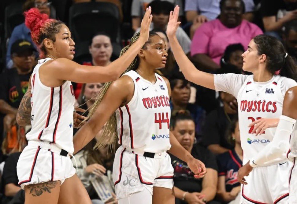 Jabari______'s tweet photo. Only ONE(1) team in the WNBA has defeated the Minnesota Lynx, Golden State Valkyries and Las Vegas Aces this season: 

The Washington Mystics 

The future is BRIGHT in DC 🤩💯🔥🔥 https://t.co/oHr9DWHmcd