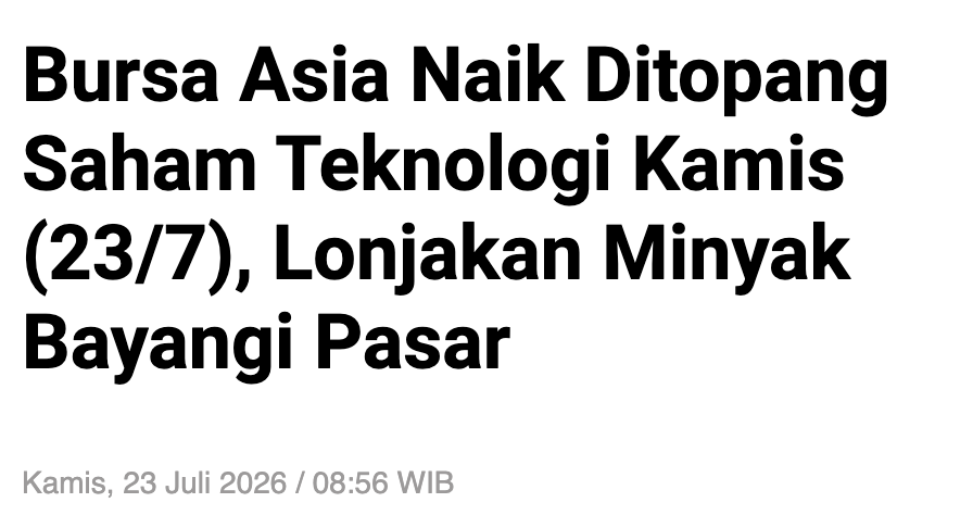 pemaspinach's tweet photo. bursa Asia pada hijau Kamis ini gara gara Alphabet sama Tesla ngeluarin laporan keuangan yang oke dan mereka nawarin capex gede buat AI. Alphabet aja nganggurin US$195-205 M tahun ini buat belanja infrastruktur AI, otomatis sentimen positif nular ke semikonduktor Asia. KOSPI Korea langsung loncat 3% dipimpin SK Hynix sama Samsung, Nikkei Jepang naik 1%, MSCI Asia Pasifik juga naik 1% dan minggu ini diproyeksi tutup hijau 3% sekaligus putus tren merah dua minggu berturut turut.

tapi. Minyak Brent naik 2% ke US$96/barel gara gara AS lancarin serangan baru ke Iran dan Houthi yang targetin kapal tanker di Laut Merah. Konflik Timur Tengah makin meluas, yield obligasi AS jangka pendek udah di level tertinggi 17 pekan, dan ekspektasi The Fed naikin suku bunga makin kencang. Jadi meski AI lagi sexy banget, investor juga was was sama inflasi global dan risiko tutupnya Selat Hormuz yang bisa ganggu seperempat pasokan minyak dunia. intinya pasar lagi tarik tambang antara euforia AI dan ketakutan geopolitik, kita lihat aja mana yang menang.
