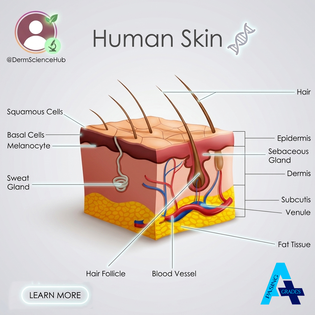 pasinggrades's tweet photo. 1. Which layer of skin contains hair follicles, sebaceous glands, and blood vessels?

a. Epidermis
b. Dermis
c. Hypodermis
d. Subcutaneous fascia https://t.co/IulsCikzPO