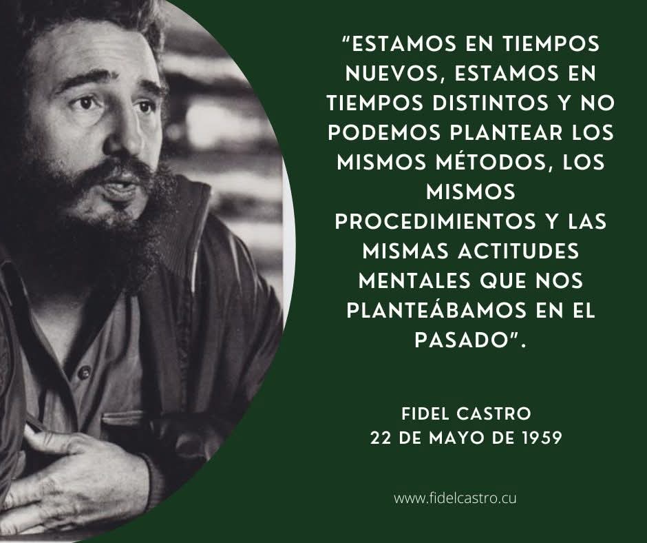 CedenoPazo's tweet photo. “(...) Estamos en tiempos nuevos, estamos en tiempos distintos y no podemos plantear los mismos métodos, los mismos procedimientos y las mismas actitudes mentales que nos planteábamos en el pasado (...)”.               
#100AñosConFidel #FidelPorSiempre https://t.co/Q7Aou1LMau