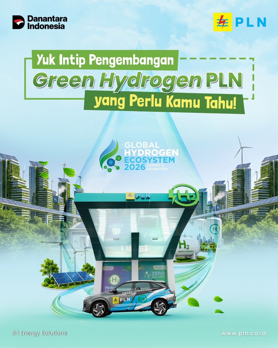 PlnUloe's tweet photo. Electrizen, PLN telah mengoperasikan 24 Green Hydrogen Plant di Indonesia dengan produksi mencapai 203,6 ton Green Hydrogen setiap tahunnya. Dari jumlah tersebut, 75 ton dimanfaatkan untuk pendinginan generator pembangkit, sementara sisanya https://t.co/5gAn7TtHty