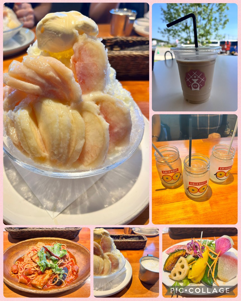 ReitoTKR's tweet photo. 桃たっぷりのかき氷食べてきた🍧🍑
めちゃくちゃ香りが良くて甘くてけど、甘ったらし過ぎず美味しかった〜🥰️
パスタもサラダも全部ウマウマでした😋

しかし、毎日暑いね〜☀️😖💦 https://t.co/Rl7jcYm9Hb