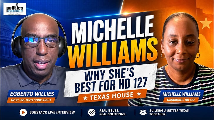 EgbertoWillies's tweet photo. A veteran teacher and union leader, Michelle Williams, makes her case for HD 127, confronting state control, classroom disruption, flooding, overdevelopment and attacks on women’s rights., by @EgbertoWillies https://t.co/w4fDcNdDgS https://t.co/HXQe6JT4hj