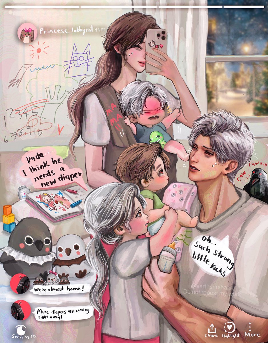 earthsrirshaart's tweet photo. Should I draw them growing up alongside their parents too? 🤔🤔 https://t.co/ckXSpABQ2J