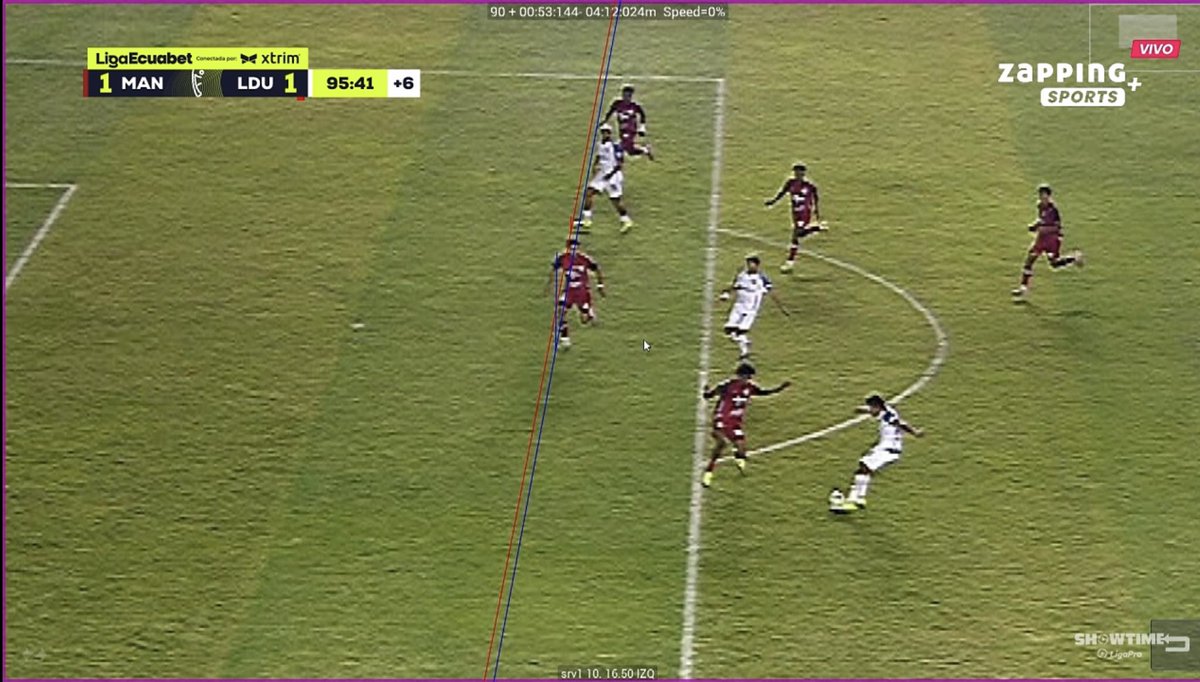 chipilaso93's tweet photo. Polémico cierre del partido en el Jocay. @MantaFutbolClub y @LDU_Oficial empataron 1-1. En el remate del duelo, le anularon este gol al equipo de Patricio Hurtado. https://t.co/m6oqFNz6mb