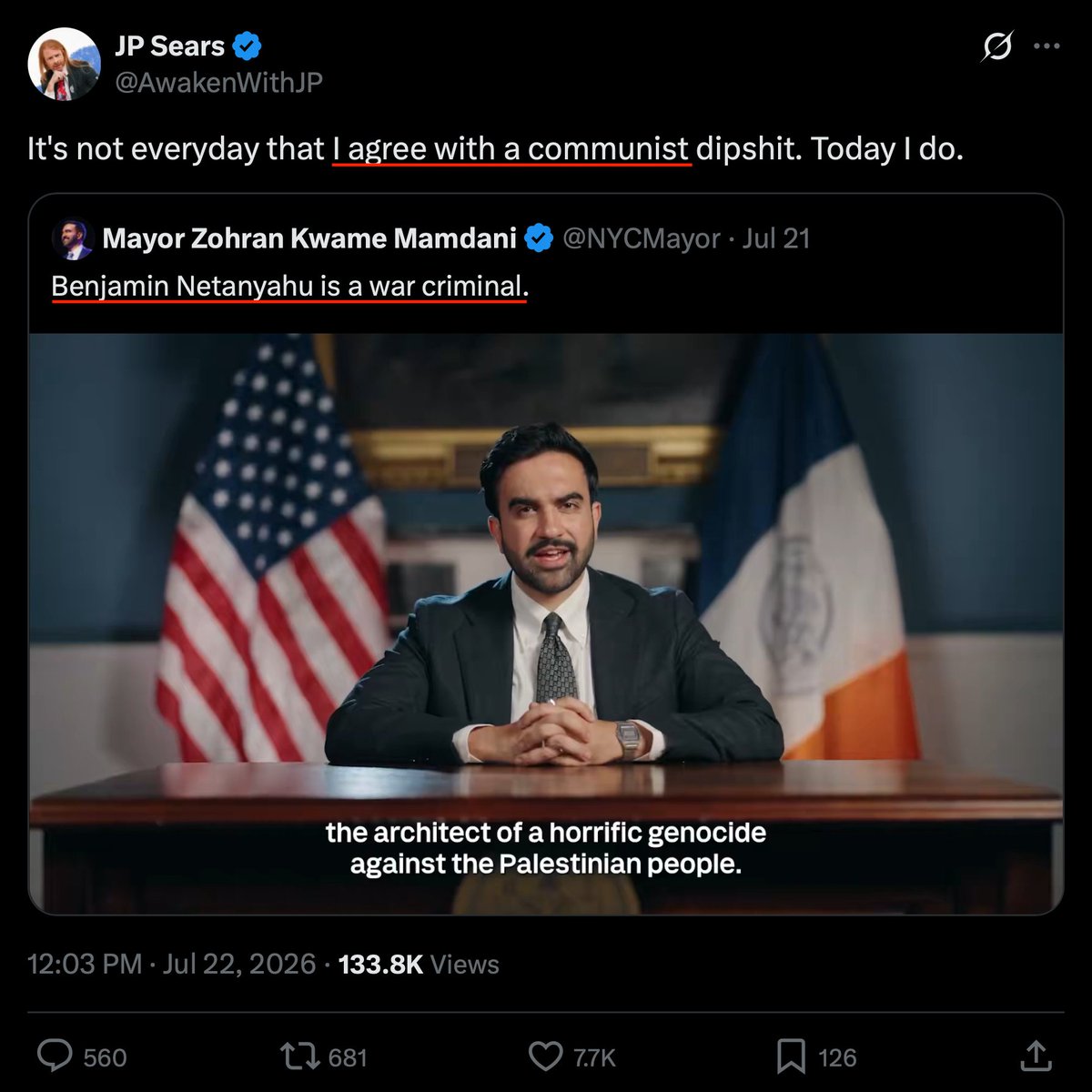E511_Ministries's tweet photo. The great unifier.

Mamdani’s original video has over 70 million views on X in just over 24 hours. And people still deny that the hatred of Israel (Mystery Babylon) will eventually unify ALL peoples – left/right, white/black, Christian/Muslim – under the antichrist and false prophet. God’s Word does not lie.