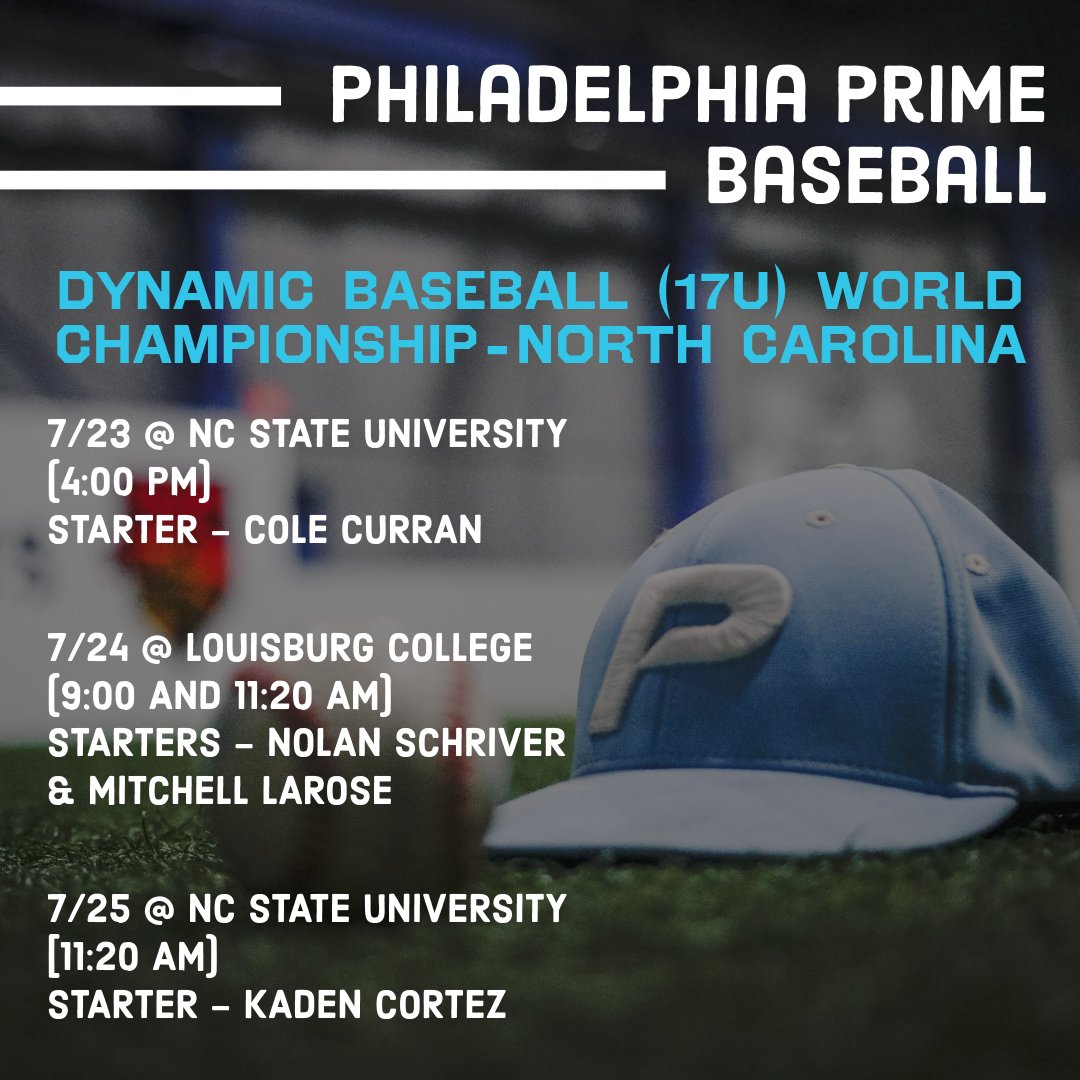 PhillyPrime8's tweet photo. Philadelphia PRIME Baseball Scout is looking forward to playing down in North Carolina!  @NextLVLProspect @TKRecruitingNY https://t.co/KVjZiA2cGQ