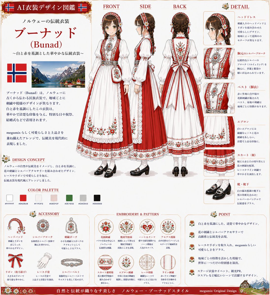 👗AI衣装デザイン図鑑👗 「世界の民族衣装 シリーズ」 Megumix 