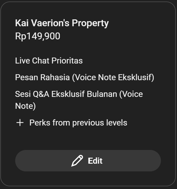 kaivaerion's tweet photo. New facilities, three levels are published now! 🔥 Gomenasai lagi semangat (hehe).  Sayang-sayangku, setelah kemarin bergelut dengan YouTube buat dapetin monetisasi lagi karena kemarin membershipnya terlalu barbar. Ini levels baru yang bisa didapetin dengan keuntungan yang sama. https://t.co/jICkze8tQ2