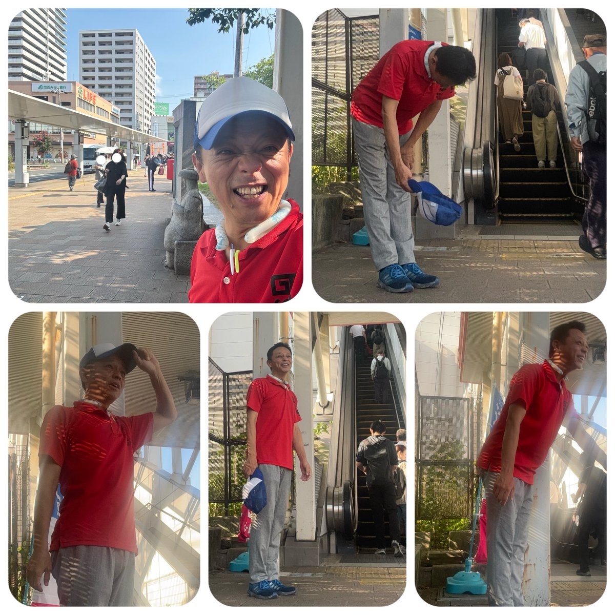tsujitani7srtmh's tweet photo. 毎週木曜日は京阪香里園駅から朝のごあいさつで元気にスタート🏃‍♀️
暑いです☀️熱帯ホット人間ステーションにてご安全を呼びかけながら
✨感謝いっぱいです。今日もご健康、ご安全にいってらっしゃいませ🙇
#寝屋川市　#木曜日 ＃人間主義 ＃香里園 ＃駅 ＃赤 https://t.co/jpGs86qZc7
