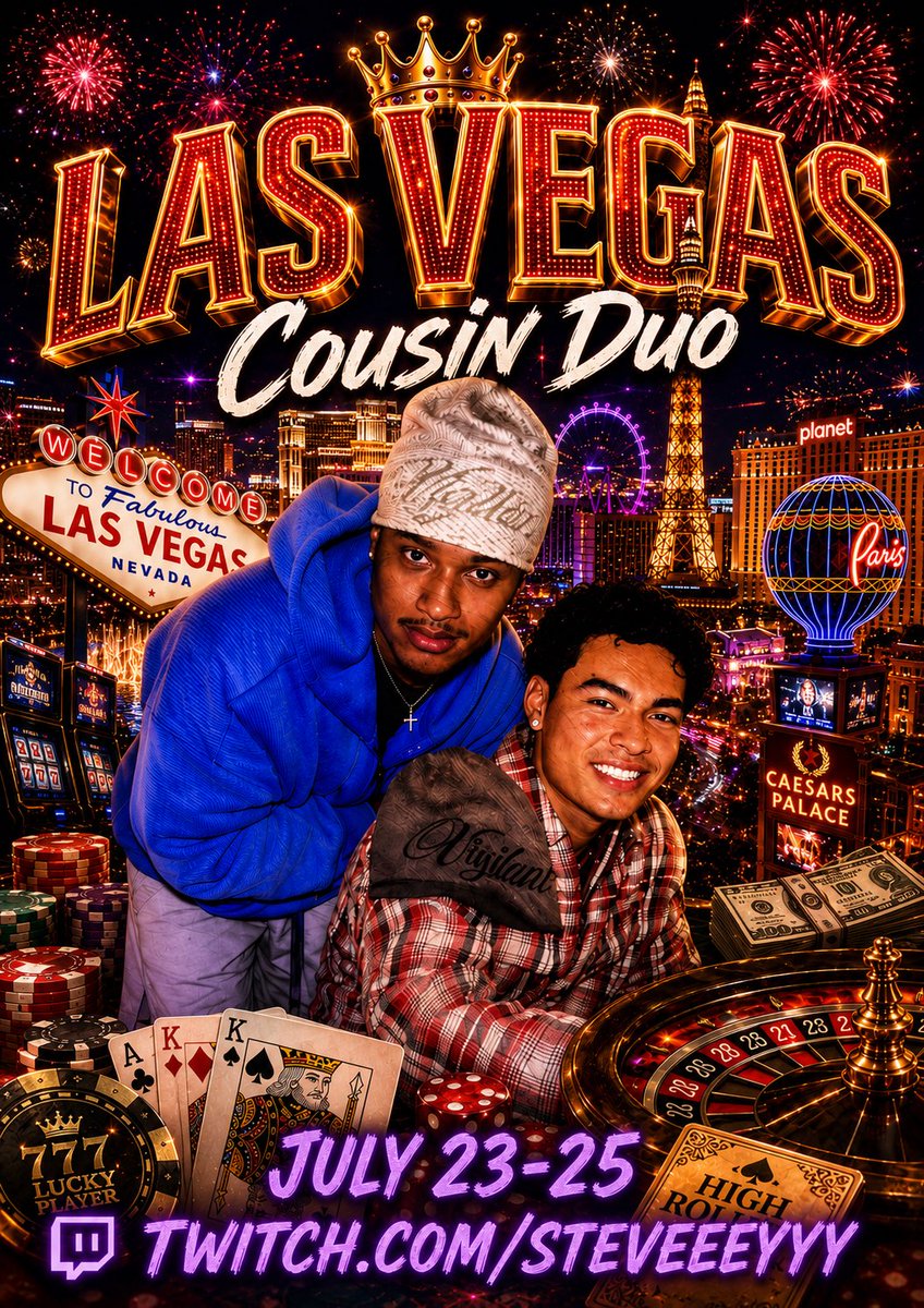 Steveeeyyy11's tweet photo. Las Vegas Stream ! Don’t miss this one 
Cousin duo 🔥
https://t.co/3AvcCvK64C
#twitch #twitchstreamer #fyp #lasvegas #discord https://t.co/t3bgUqlx6A