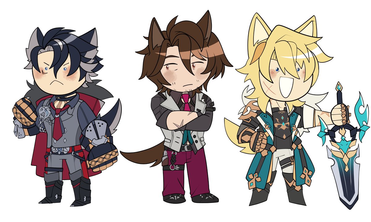 tartaeya's tweet photo. part of a commission. it was requested i add another dog to this keychain set 🐕🐕🐕 https://t.co/VhAJBZdgfK