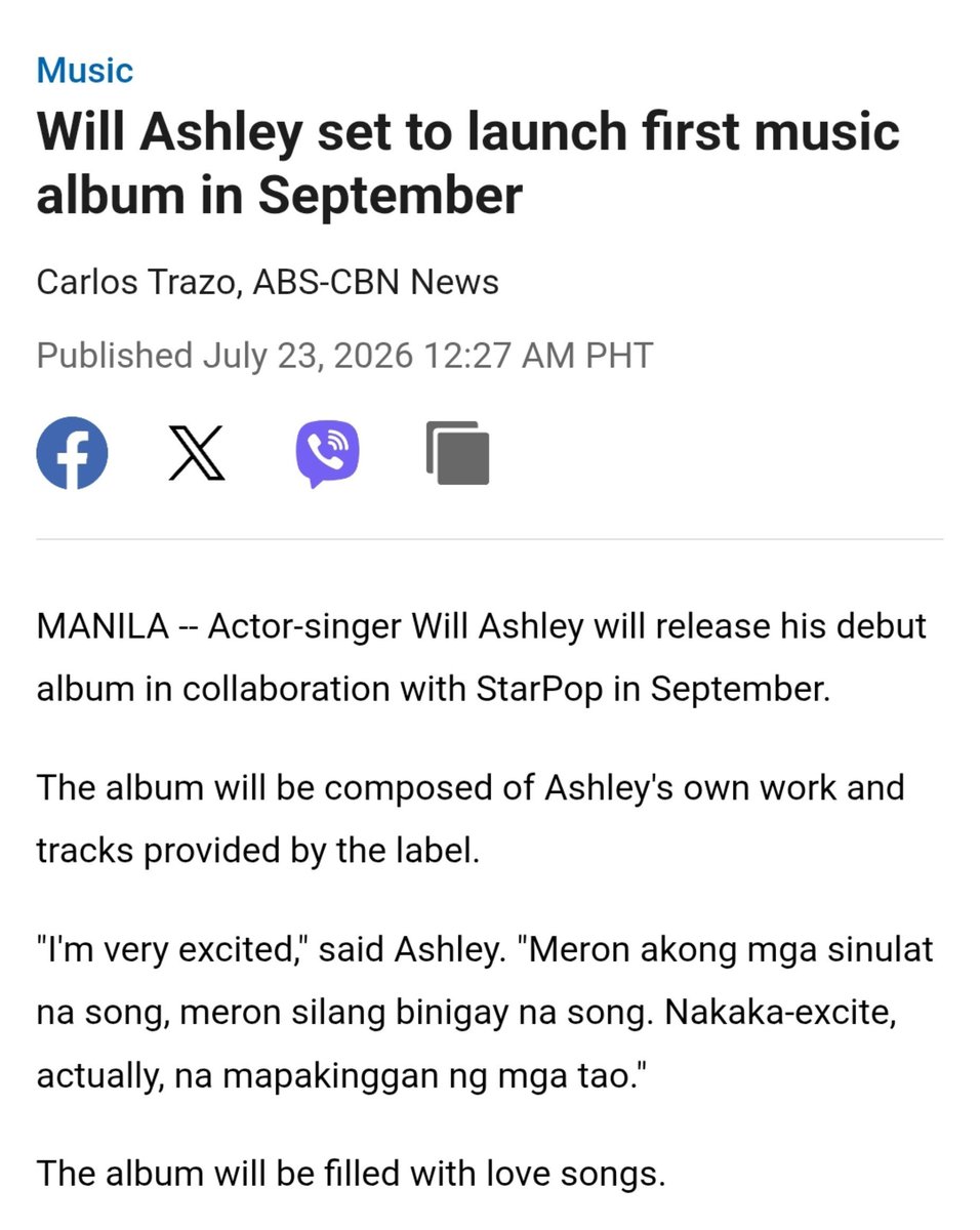13WildestDreams's tweet photo. Will Ashley's First Solo Album is set to be released in September! 

🔗: 
https://t.co/obwB9qHk6V

#WillAshley https://t.co/Lp5f5QCUyi