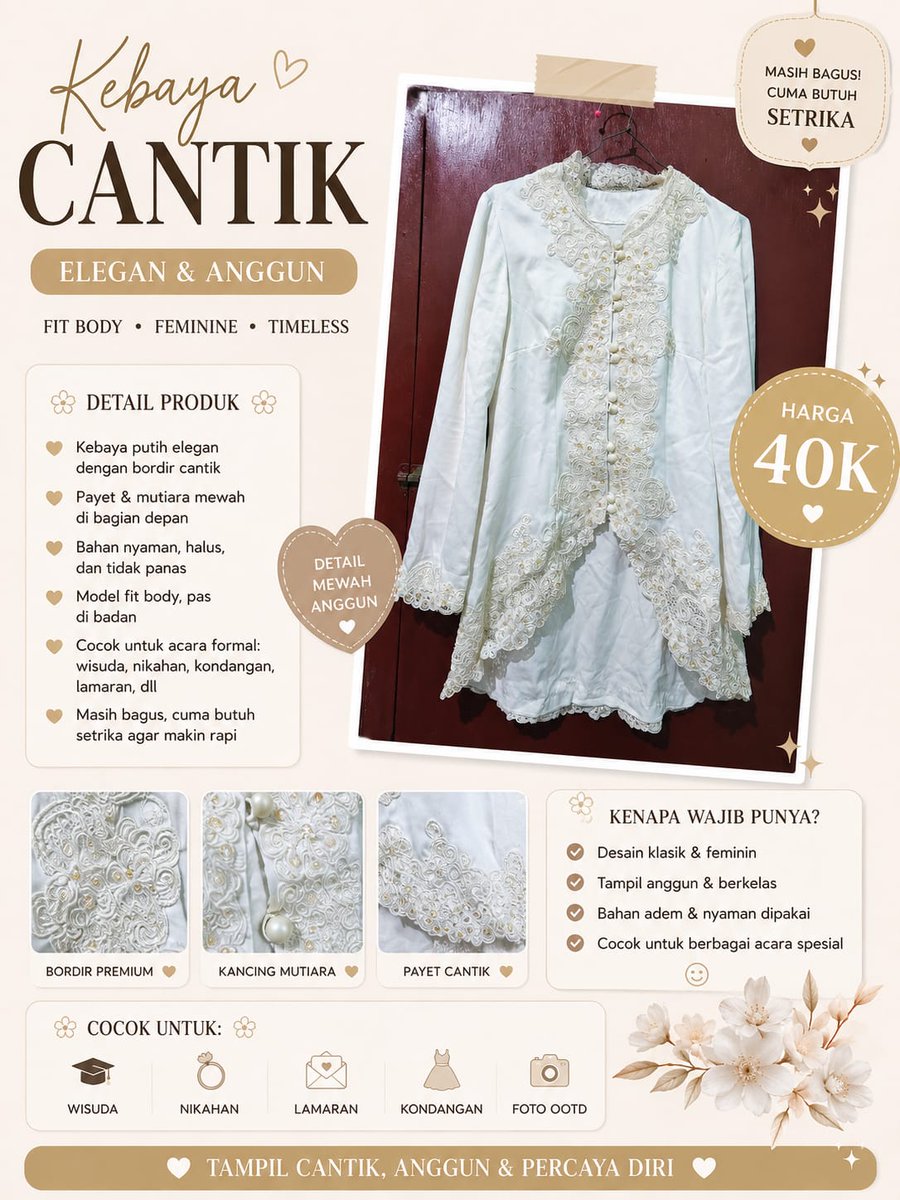 masellf_'s tweet photo. Celana the executive only 20k
Rok cantik only 20k
Baju cardigan crop new only 45k
Kebaya full bordir only 40k
Bisa negoo juga 🌷 https://t.co/bih15Cw6uo