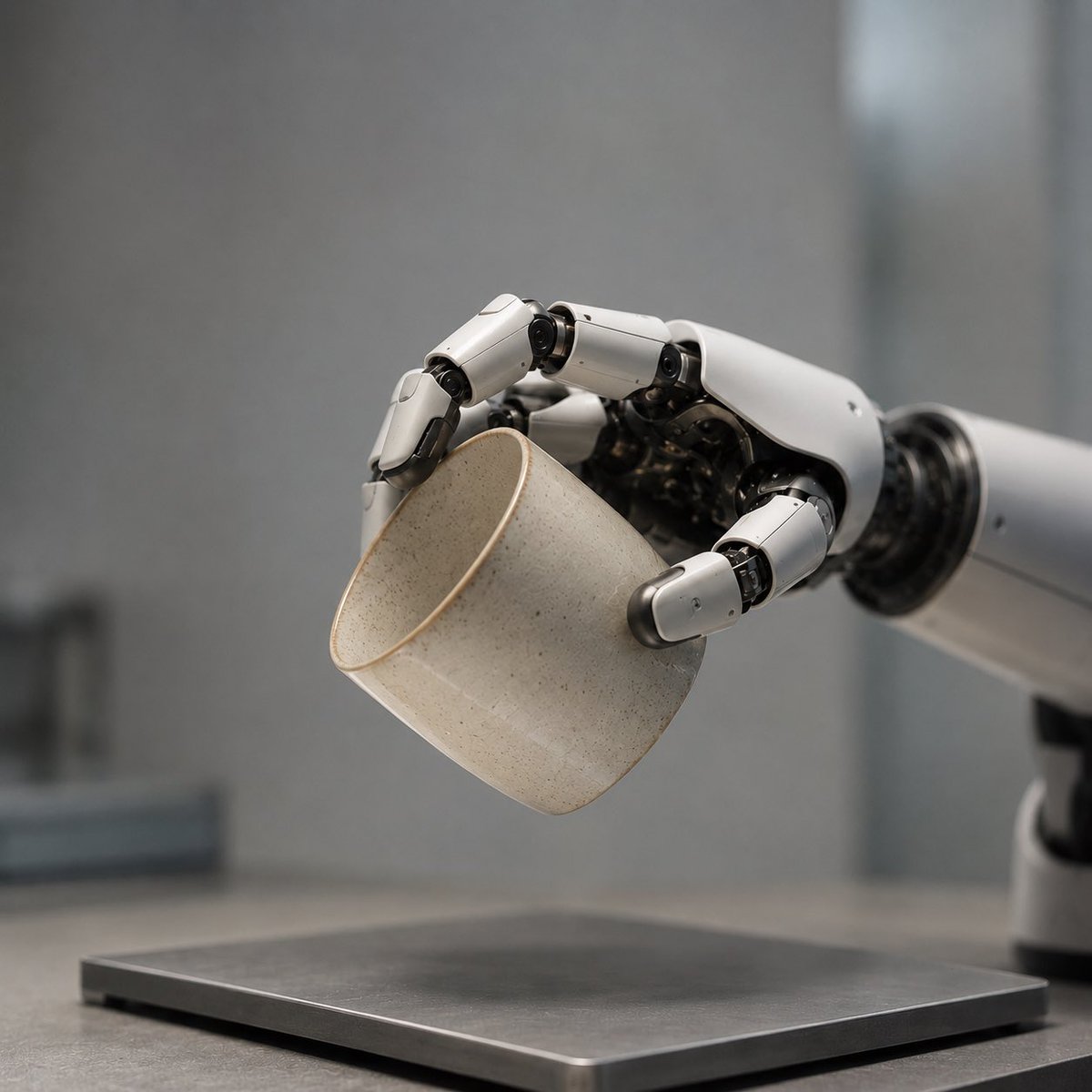 haptalabs's tweet photo. A robot can recognize an object without truly understanding how it will behave.

Vision may tell a robot that something is a cup, a towel, or a piece of fruit. But successful manipulation often depends on properties that are difficult to infer from appearance alone:

Is it slippery?

Is it soft or rigid?

Is it wet?

Is it hot?

Will it deform, tear, or break?

How much force is safe?

This is why touch is becoming increasingly important in robot learning.

Tactile and force signals can reveal whether contact has been made, whether an object is beginning to slip, how pressure is distributed, and how a material responds when squeezed. These signals give robots access to physical information that cameras often miss.

But touch is only one part of the picture.

Humans also use temperature, vibration, sound, proprioception, and resistance to understand objects during interaction.

Temperature and heat transfer can provide clues about material.

Vibration can reveal texture, contact transitions, or tool performance.

Sound can indicate whether an object is hollow, cracked, full, or incorrectly assembled.

Proprioception and motor feedback help estimate weight, resistance, and unexpected forces.

Together, these signals create something closer to physical intuition.

The goal is not simply to give robots more sensors. It is to help models learn the relationship between appearance, contact, material properties, and action outcomes.

Humans can often look at an object and predict how it will feel because vision has been trained by years of physical interaction.

Robots may need the same kind of learning process.

Vision tells a robot what an object looks like.

Touch, force, temperature, vibration, and sound reveal how it behaves.

The next generation of manipulation models may need both.