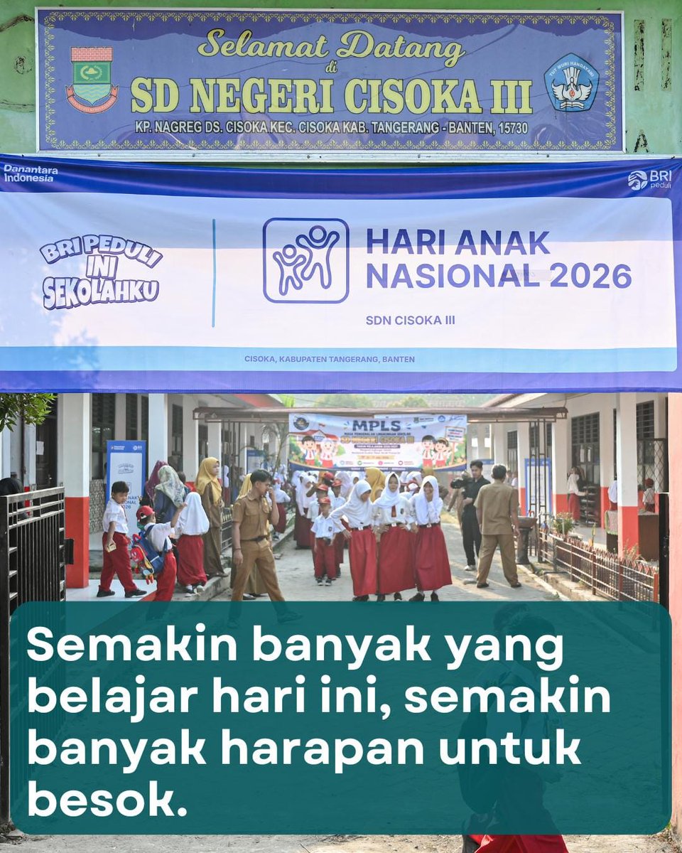 SilBee23's tweet photo. sekolah yang nyaman dan fasilitas yang terus berkembang menjadi langkah menuju Pendidikan Berkualitas. BRI peduli akan sekolah dan ikut mendukung semangat belajar anak indonesia. #IniSekolahku https://t.co/NIyzUWu4md