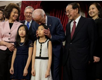 Extreme_Ralphie's tweet photo. @XtremelyFatRalf You mean like this guy? Thank God this pedo is no longer president. Look at Bitch McConnell and his wife smiling as that poor little girl has to put up with that creep. This photo has been around the world, and no one bats an eye. But any false allegation on Trump is big news. https://t.co/VDrTBhU9Hw