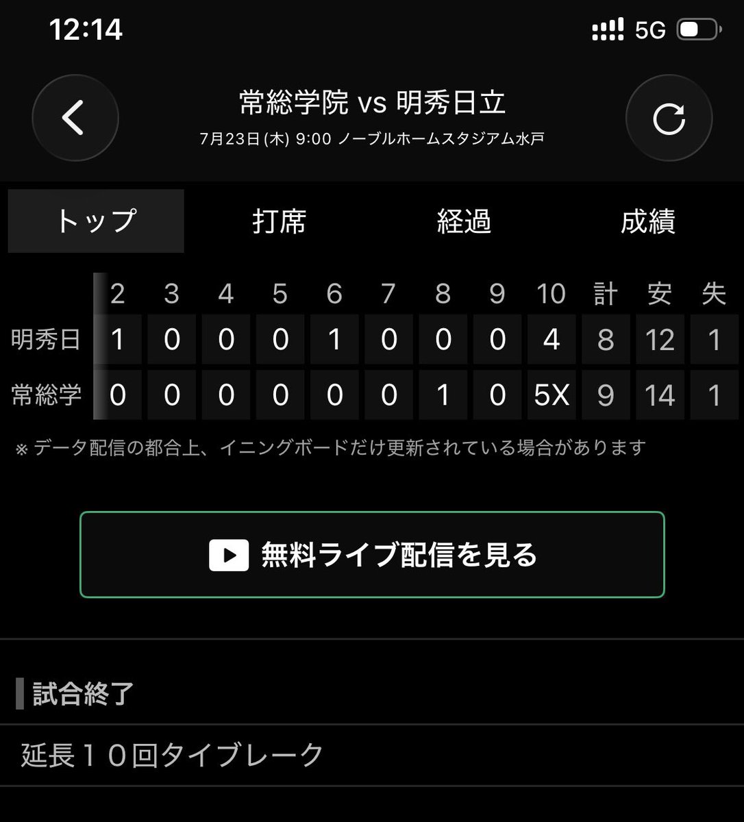 saya__zo's tweet photo. 明秀日立と常総学院のタイブレーク凄いな https://t.co/CUk9iWshfE