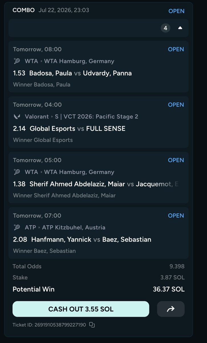 ZWagerZ1's tweet photo. Just places this bet on @p0rchy's website using their Verify Wallet feature 

Do we reckon the withdrawl goes thru if this bet hits? https://t.co/kvAoSspeL9